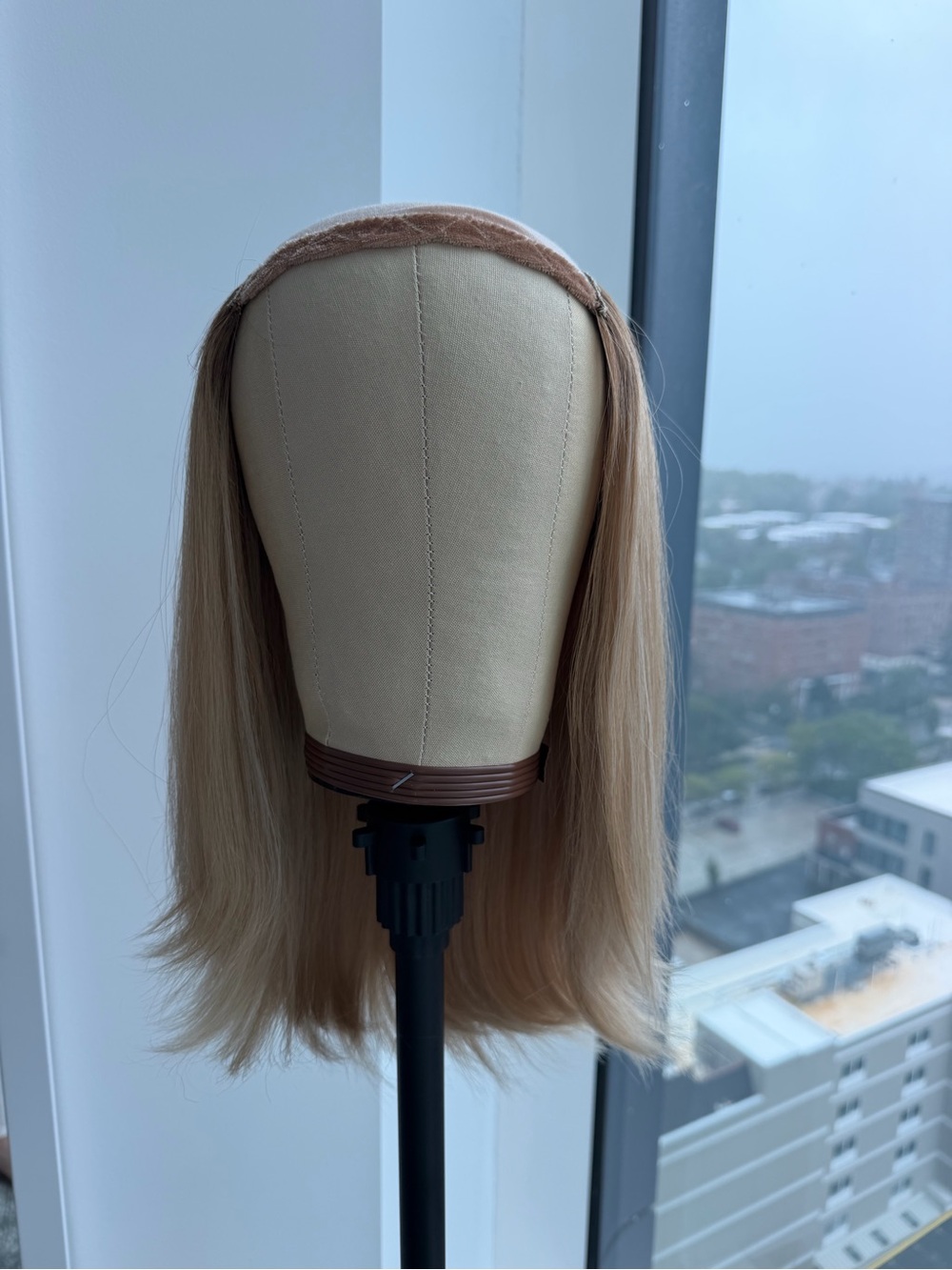 Milano Collection Straight Blonde Hat Fall Wig Human Hair